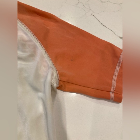 Toddler boy old navy rash guard swim trunks orange white surfer crab beach set - Picture 9 of 13